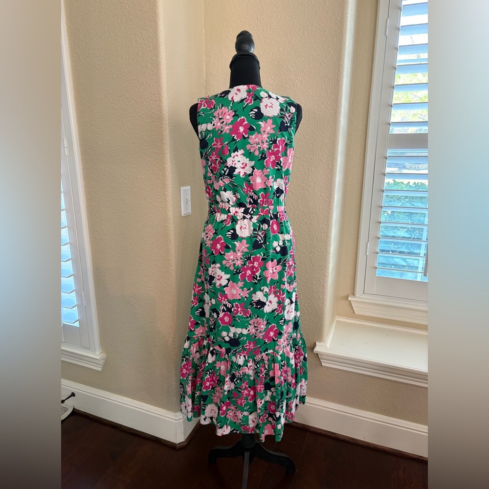 J. Crew Floral Midi Dress with ruffle detail - Picture 4 of 7